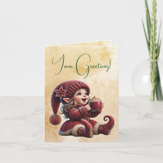 独自の興奮ヴィンテージクリスマス格言の作成 シーズンカード (正面)