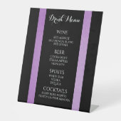 独自の色あせた紫色のドリンク縁どメニューの作成 台座サイン (正面)
