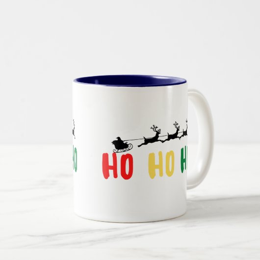 独自の色の数々のクリスマスマおもしろいグを作成 ツートーンマグカップ (正面右)