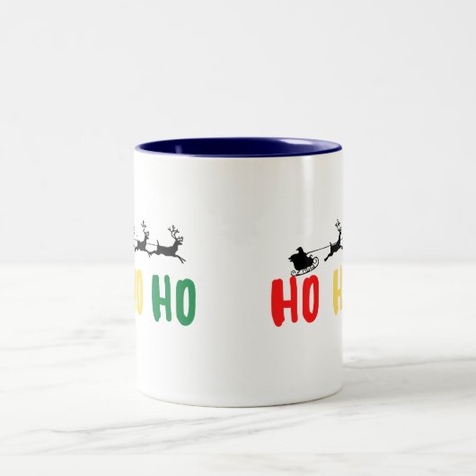 独自の色の数々のクリスマスマおもしろいグを作成 ツートーンマグカップ (中央)