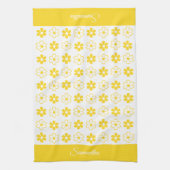 独自の色を選択 – おもしろいレトロ花パターン キッチンタオル (縦)