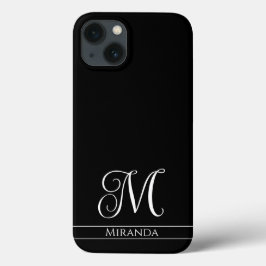 独自の色を選択 – ミニマル Monogram and Name iPhone 13ケース