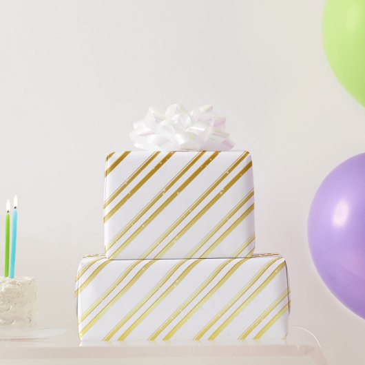 独自の色を金ゴールドで選ストライプ択 ラッピングペーパー (パーティーギフト)