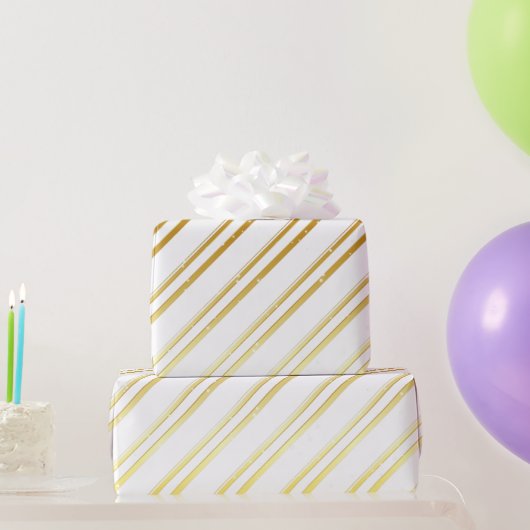 独自の色を金ゴールドで選ストライプ択 ラッピングペーパー (パーティーギフト)