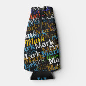 独自の色パーソナライズされた名を作成 ボトルクーラー (裏面)