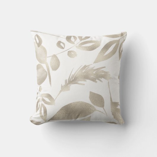 独自の色変更金ゴールドの葉を作成 クッション (正面)