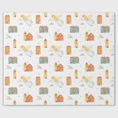 独自の色選択の天使の都市を作成 ラッピングペーパー (フラット)