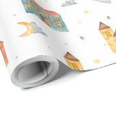 独自の色選択の天使の都市を作成 ラッピングペーパー (ロールコーナー)