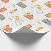 独自の色選択の天使の都市を作成 ラッピングペーパー (角)