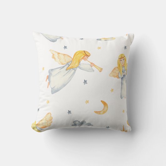 独自の色選択を作成する手描き天使 クッション (正面)