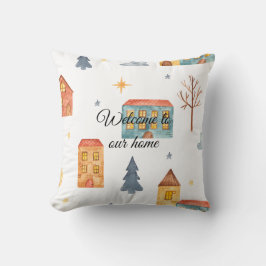 独自の色選択クリスマスビレッジを作成 クッション