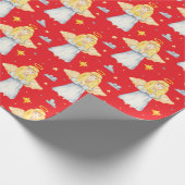 独自の色選択ハートと星天使を作成 ラッピングペーパー (角)