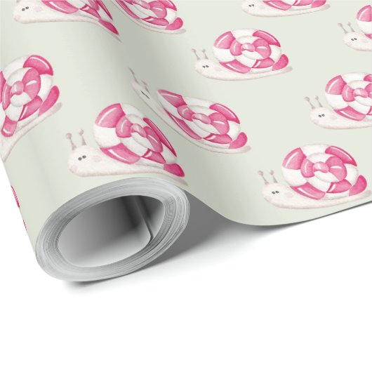 独自の色選択ペパーミントカタツムリを作成 ラッピングペーパー (ロールコーナー)