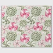 独自の色選択ペパーミントキャンディを作成 ラッピングペーパー (フラット)