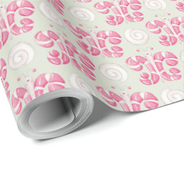 独自の色選択ペパーミントバタフライを作成 ラッピングペーパー