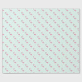 独自の色選択ペパーミントフラミンゴを作成 ラッピングペーパー (フラット)