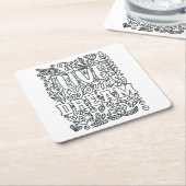 独自の色 スクエアペーパーコースター (アングル)