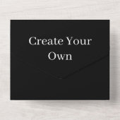 独自の花の女の子提案マットブラックを作成 オールインワン招待状 (裏面)