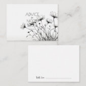 独自の花を作かわいらし成 – B&W アドバイスカード (正面/裏面)