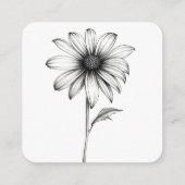 独自の花を作成シンプル- Black & White Flower エンクロージャーカード (裏面)