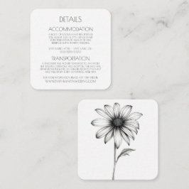 独自の花を作成シンプル- Black & White Flower エンクロージャーカード