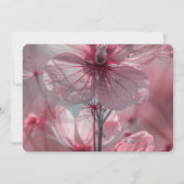 独自の花を作成 – ピンクの半透明の花 セーブザデート (裏面)