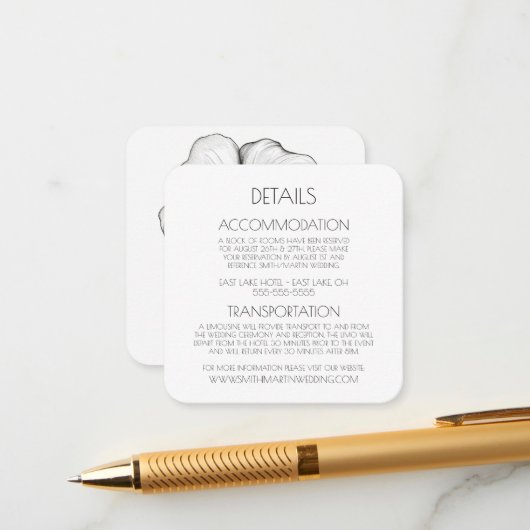 独自の花を作成 – 白黒の花 エンクロージャーカード (正面/裏面インサイチュ)