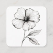 独自の花を作成 – 白黒の花 エンクロージャーカード (裏面)