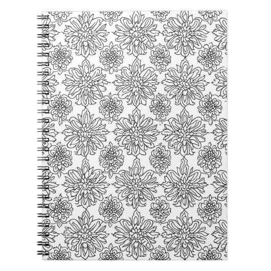 独自の花柄 ノートブック (正面)