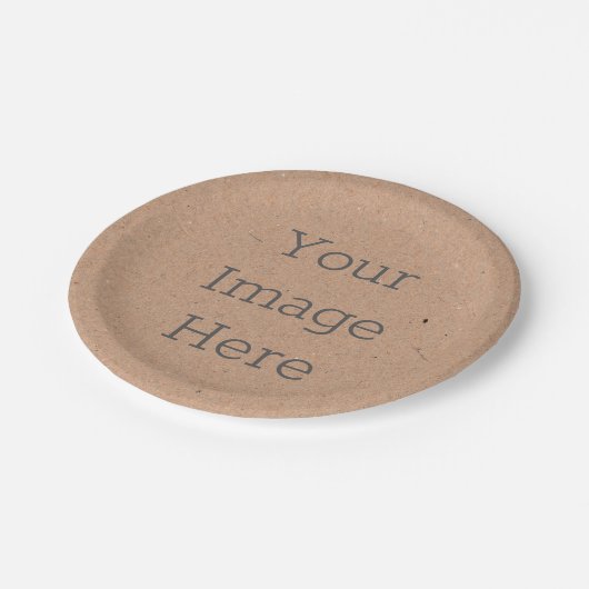 独自の茶色のクラフト素朴使い捨てを作成 ペーパープレート (アングル)