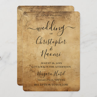 独自の茶色のセピアヴィンテージ素朴紙 招待状