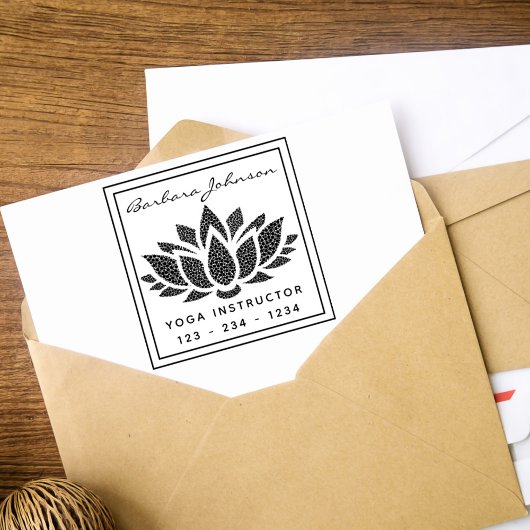 独自の蓮の花ヨガを作成 ラバースタンプ