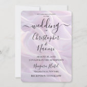 独自の薄紫紫の絹を作成 招待状 (正面)