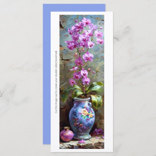 独自の蘭の花瓶色彩の鮮やかのブックマークを作成する (正面/裏面)