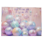 独自の虹のクリスマスオーナメントを作成 ラージペーパーバッグ (裏面)