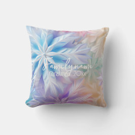 独自の虹のクリスマススノーフレークを作成 クッション