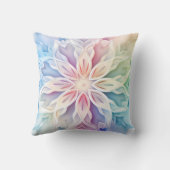 独自の虹のクリスマススノーフレークを作成 クッション (裏面)