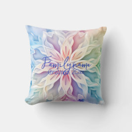 独自の虹のクリスマススノーフレークを作成 クッション