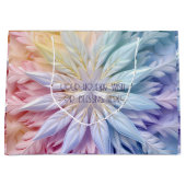 独自の虹のクリスマススノーフレークを作成 ラージペーパーバッグ (正面)