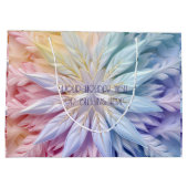 独自の虹のクリスマススノーフレークを作成 ラージペーパーバッグ (裏面)