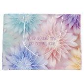 独自の虹のクリスマスフラワーを作成 ラージペーパーバッグ (正面)