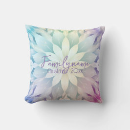 独自の虹のクリスマスマンダラを作成 クッション