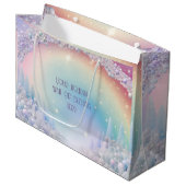 独自の虹のクリスマスワンダーランドを作成 ラージペーパーバッグ (正面アングル)