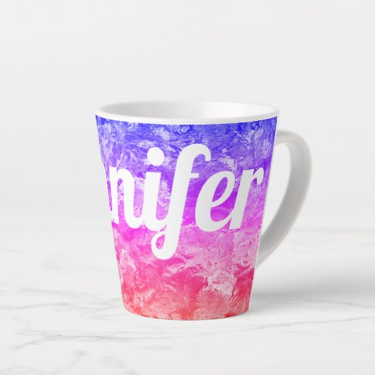 独自の虹の抽象芸術アートグラデーションの写真を作成 カフェラテマグ (右アングル)