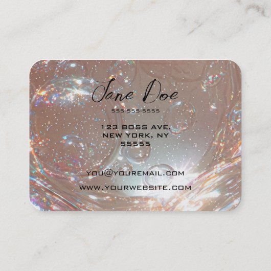 独自の虹色のカスタム泡を作成 名刺 (裏面)