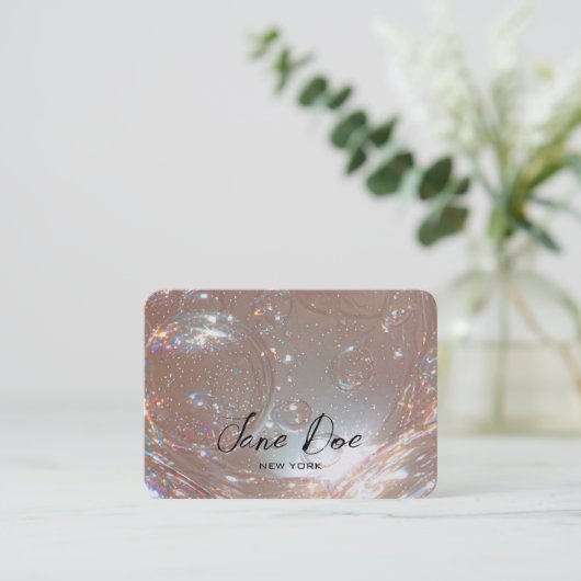 独自の虹色のカスタム泡を作成 名刺 (スタンド正面)