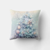 独自の虹色のポインセティアスツリーを作成する クッション (裏面)