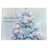 独自の虹色のポインセティアスツリーを作成する ラージペーパーバッグ (正面)