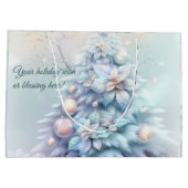 独自の虹色のポインセティアスツリーを作成する ラージペーパーバッグ (裏面)