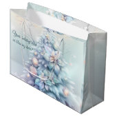 独自の虹色のポインセティアスツリーを作成する ラージペーパーバッグ (正面アングル)